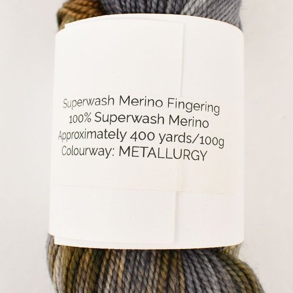 NBK Superwash Merino Fingering Yarn 100g/400 Yards Hand Dyed Metallurgy Colorway - Picture 3 of 3
